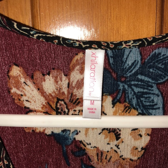 Burgundy, floral romper - Picture 3 of 3